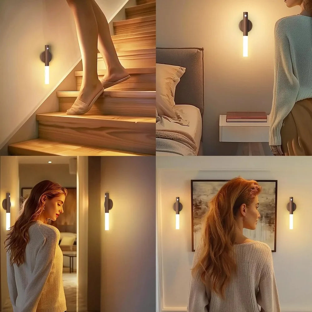 Prime Deal Zone LED night light with motion sensor, USB rechargeable, perfect for bedside, wardrobe, and home cabinet lighting.