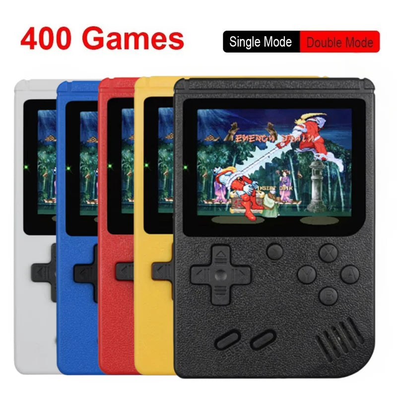 Retro handheld game console by Prime Deal Zone with 3-inch color display and 400 classic games for gaming and entertainment.