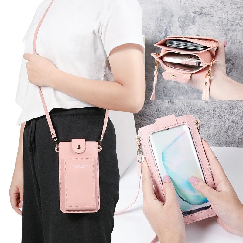 Prime Deal Zone 2024 solid color women's shoulder bag with phone and card slots, stylish and simple for everyday use.