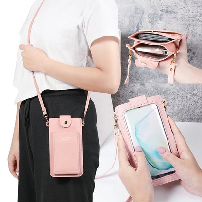 Prime Deal Zone 2024 solid color women's shoulder bag with phone and card slots, stylish and simple for everyday use.