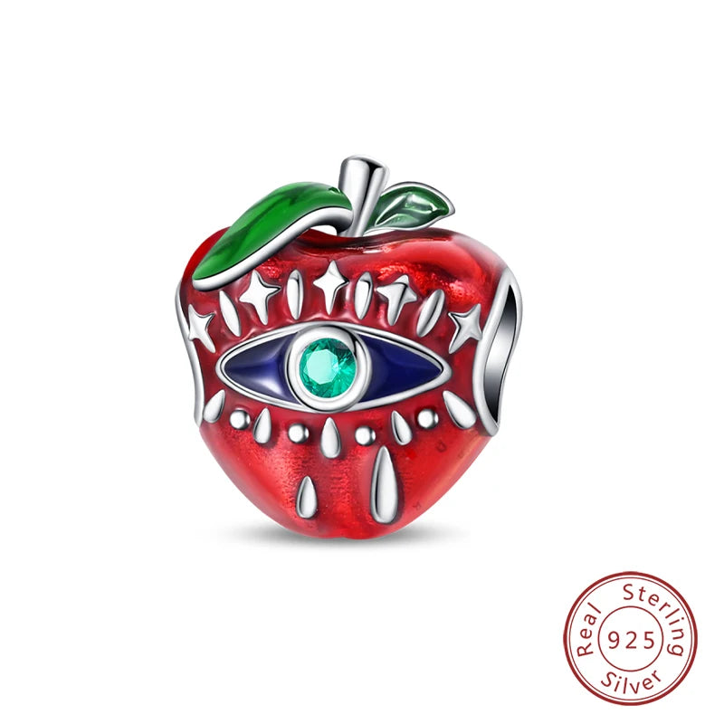 925 Sterling Silver Red Wine & Chili Charm Beads