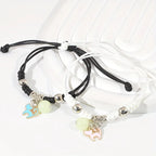 luminous glow bead couple bracelet set, stars moons and hearts - view 6