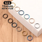 G23 titanium hinged hoop ring, nose cartilage and lip piercing - view 3