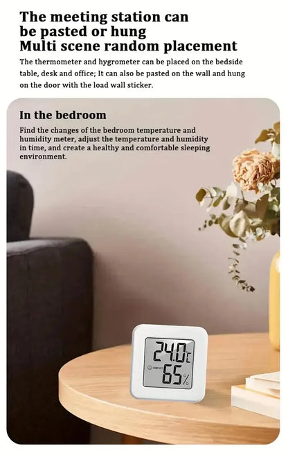 Indoor mini temperature and humidity meter by Prime Deal Zone with digital display, measuring room temperature and humidity levels.