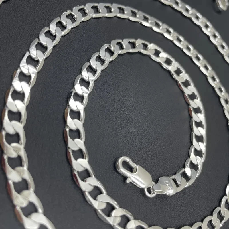925 Sterling Silver Face Chain Necklace for Men & Women