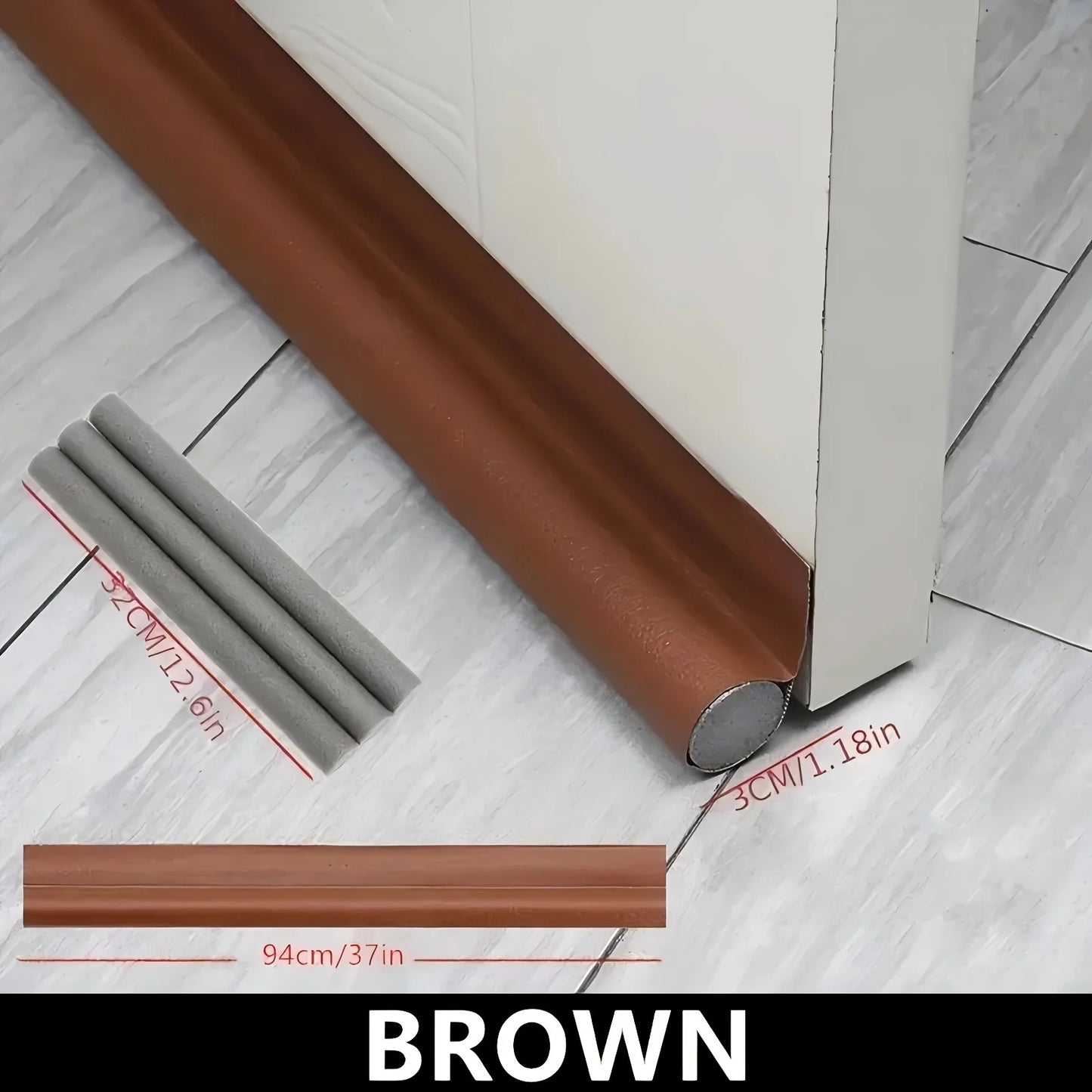 Prime Deal Zone door draft stopper with adjustable foam seal strip to block gaps and prevent cold air under doors.
