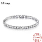 925 sterling silver CZ tennis bracelet, 4mm links - view 6