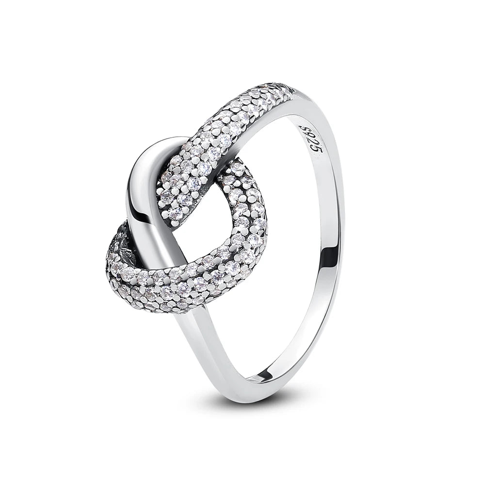 925 Sterling Silver Crown Heart Ring with Zircon