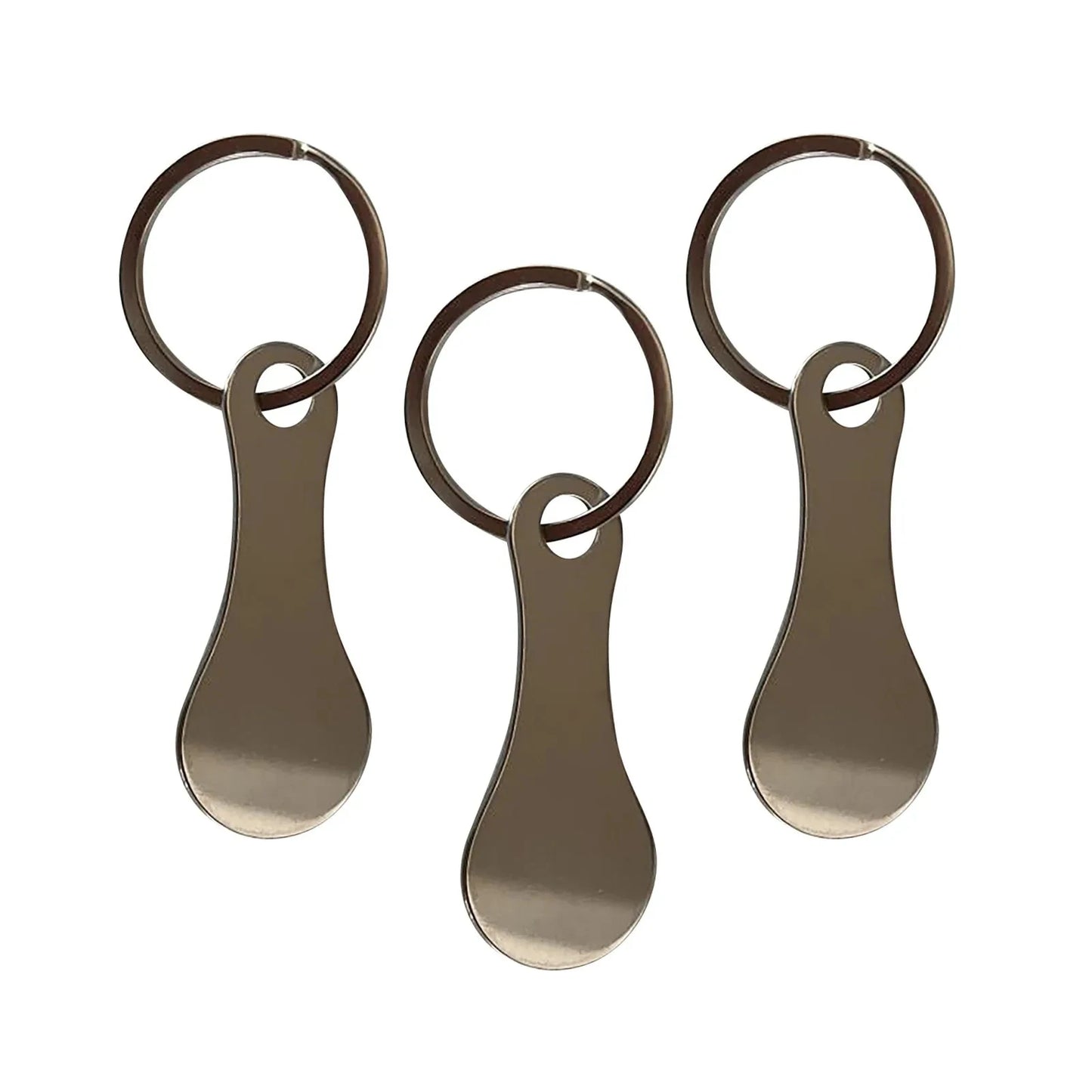Stainless steel shopping cart token key ring by Prime Deal Zone, portable keychain with practical metal hook for keys and shopping carts.