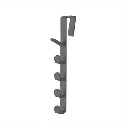 Prime Deal Zone plastic over-the-door hanger rack with hooks for hanging clothes, purses, and bags in bedroom storage organization.