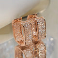 pave CZ hoop earrings, silver and gold tone - view 15