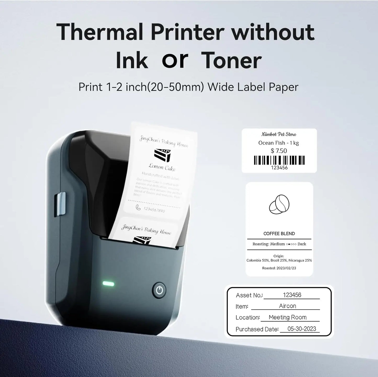 NIIMBOT B1 Mini Bluetooth Label Maker | Portable Thermal Printer for Round, UV & Custom Sticker Labels
