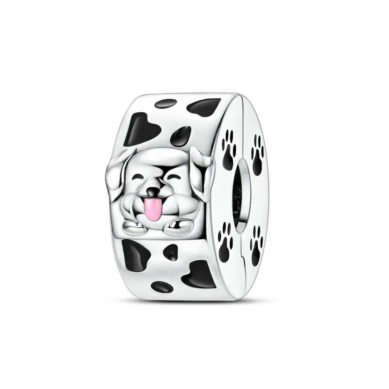 925 sterling silver pet and animal charm beads, dogs paws and hearts - view 16