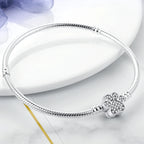 925 sterling silver charm bracelet, pave zirconia - view 15