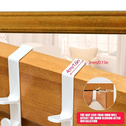 Plastic over-the-door clothes hanger rack with hooks for bags and purses, ideal for bedroom door organization by Prime Deal Zone.
