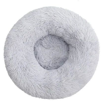 Round plush pet bed in six sizes for large dogs and cats, cozy winter dog house, super soft and warm for comfortable sleeping
