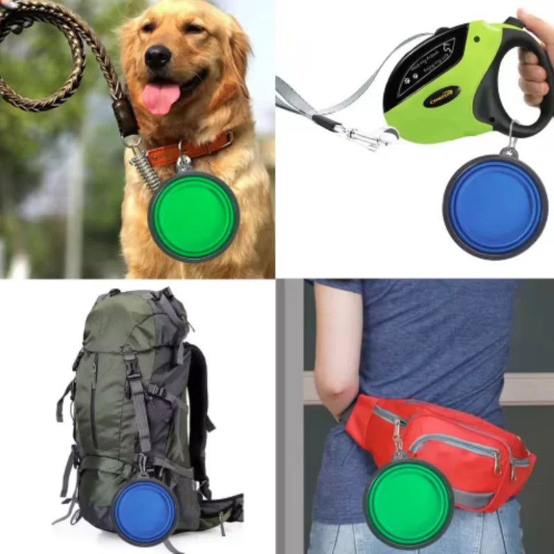 Collapsible TPR pet food and water bowl for cats and dogs, portable silicone travel bowl for outdoor use