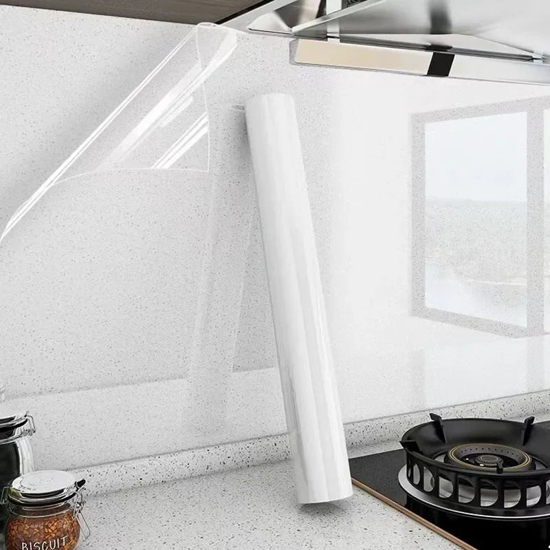 45cm transparent waterproof and oil-proof static wallpaper sticker for kitchen stove, high temperature resistant anti-fouling cover.