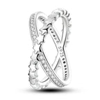 925 sterling silver X ring, front detail