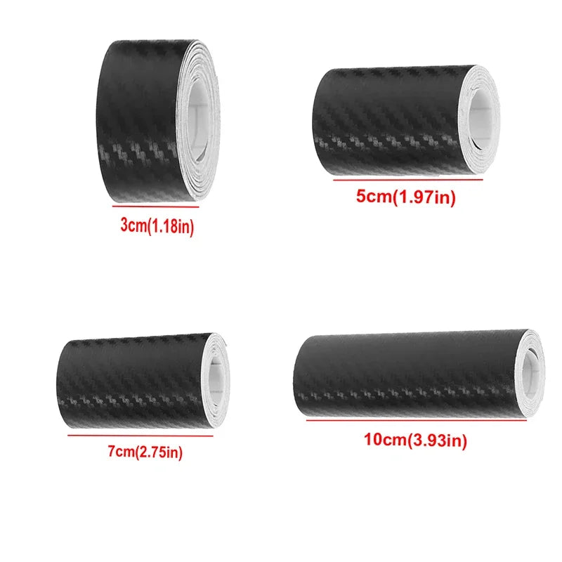 Prime Deal Zone 3D car carbon fiber sticker for auto door sills and side mirrors, waterproof, anti-scratch black film, 1-10m length