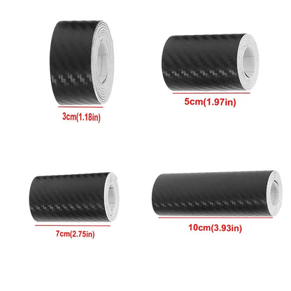 Prime Deal Zone 3D car carbon fiber sticker for auto door sills and side mirrors, waterproof, anti-scratch black film, 1-10m length