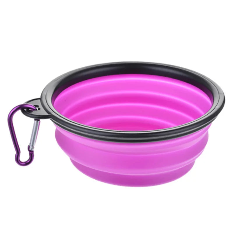 Collapsible TPR pet food and water bowl for cats and dogs, portable silicone travel bowl for outdoor use