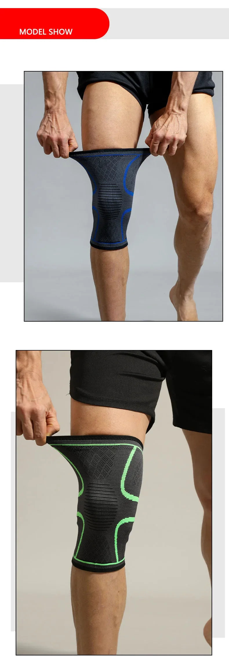 Prime Deal Zone breathable elastic compression knee support sleeve for basketball, running, and cycling.