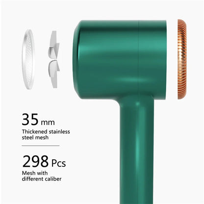 Prime Deal Zone USB rechargeable fabric shaver removing fuzz and lint from a cozy sweater, electric fuzz and hair ball remover in action.