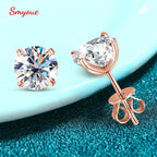 925 sterling silver moissanite stud earrings, multi-tone - view 7