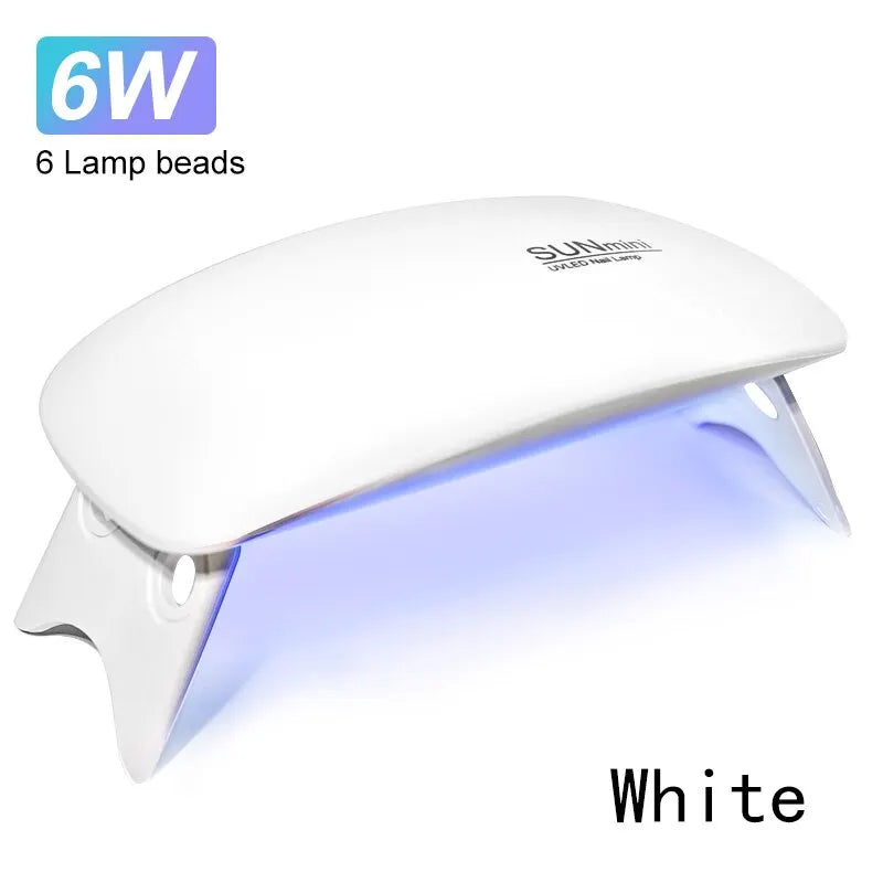 Prime Deal Zone 6W mini nail dryer with 6 LED UV lamp, portable design, suitable for home use to dry nail polish with USB cable