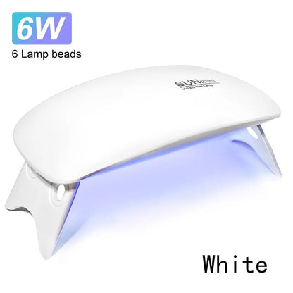 Prime Deal Zone 6W mini nail dryer with 6 LED UV lamp, portable design, suitable for home use to dry nail polish with USB cable