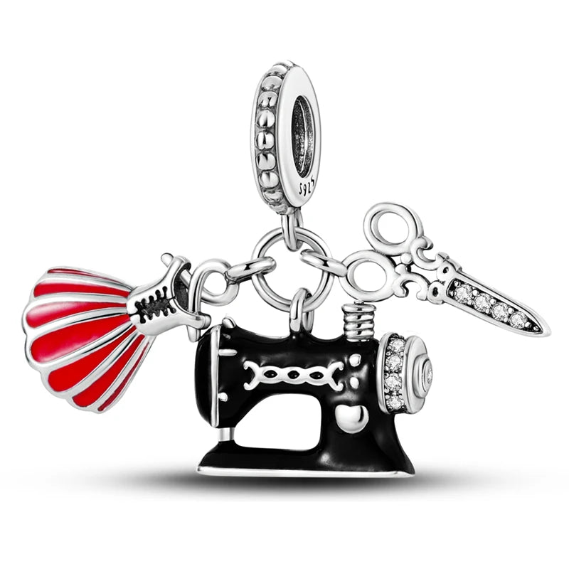 925 Sterling Silver Charm Beads — Mixed Dangle Designs
