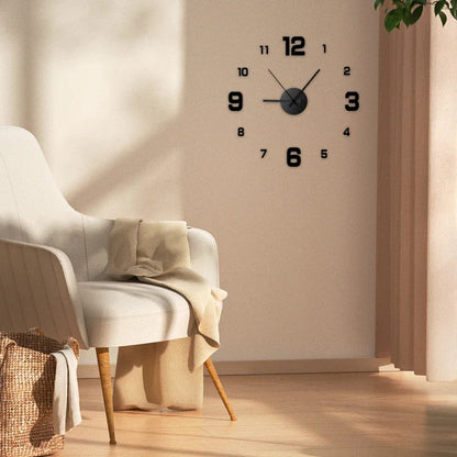 Creative frameless DIY wall clock decal by Prime Deal Zone, silent home and office wall decoration for living rooms.