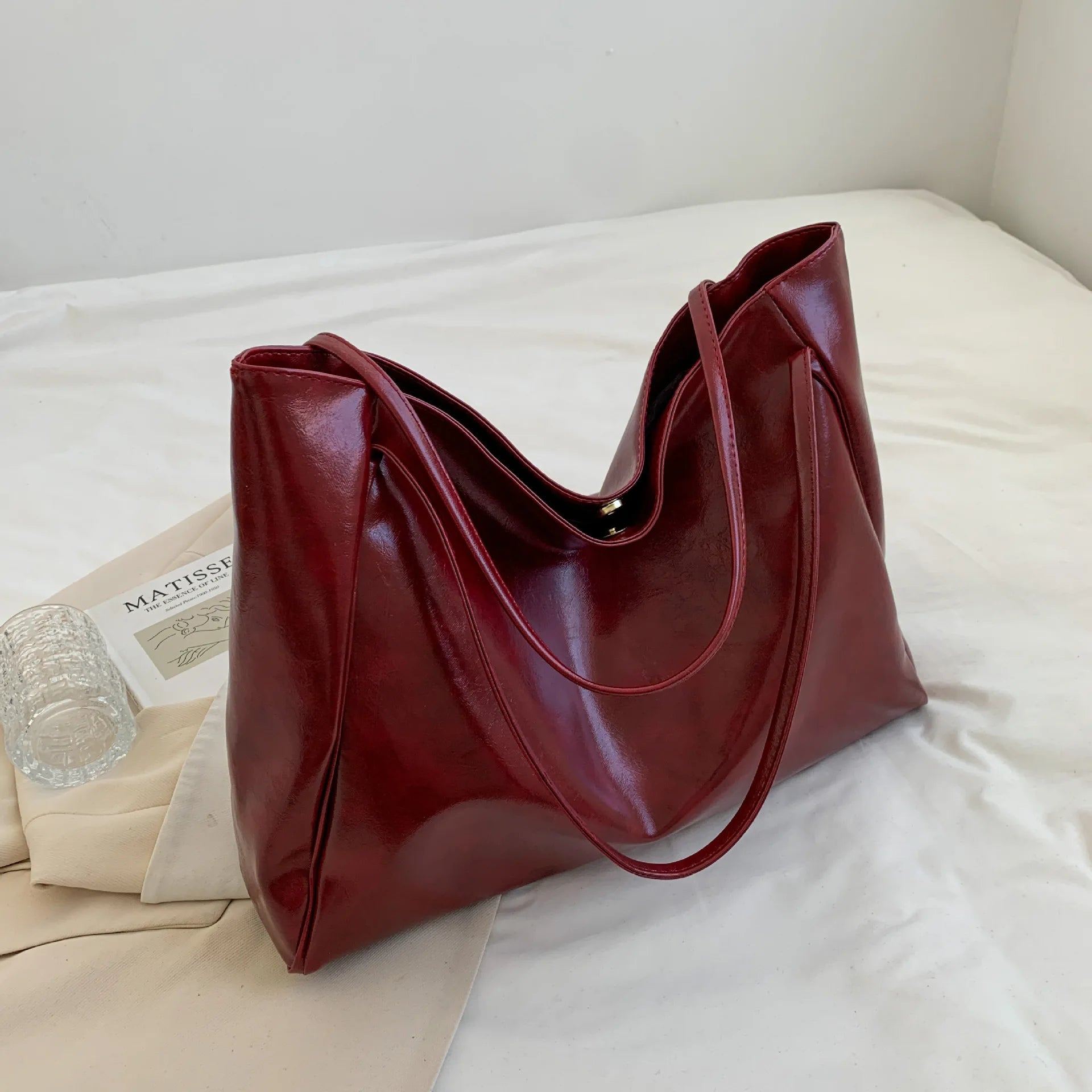 Large capacity fashion tote bag for girls by Prime Deal Zone, showcasing spacious design and sturdy handles.