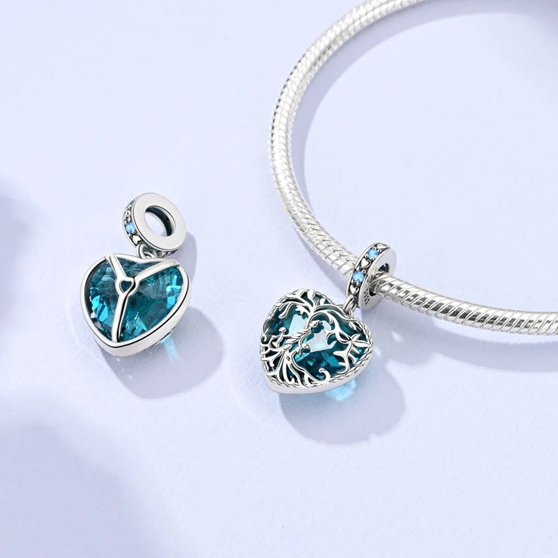 925 sterling silver charm beads, hearts and sweet love designs - view 17