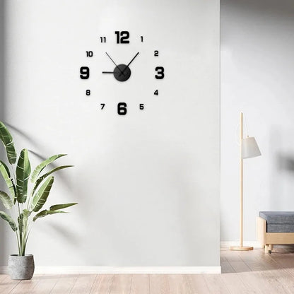 Creative frameless DIY wall clock decal by Prime Deal Zone, silent clock design for living room or office wall decoration