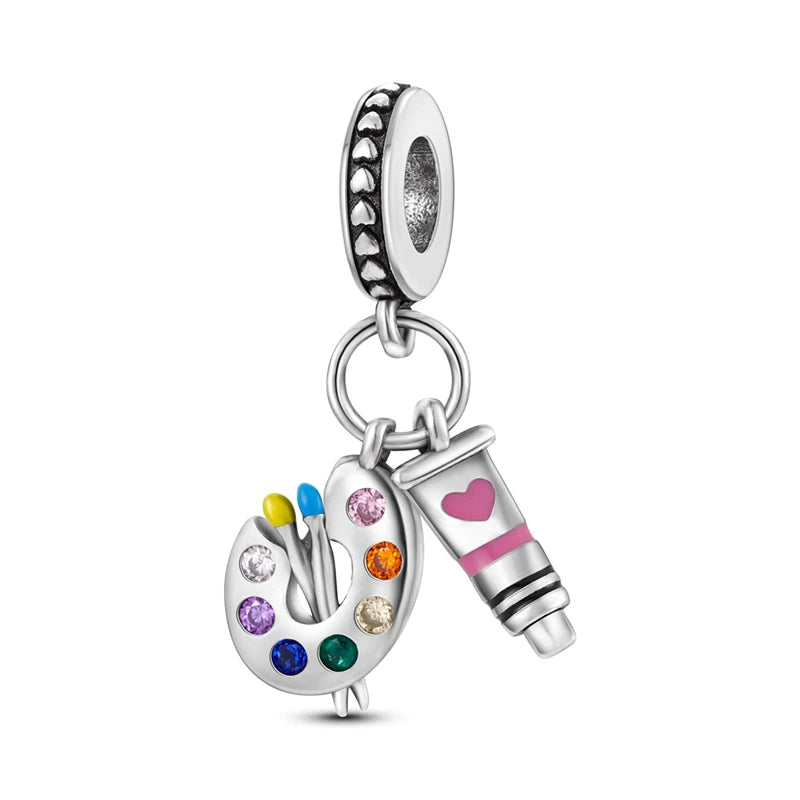 925 Sterling Silver Charm Beads — Mixed Dangle Designs
