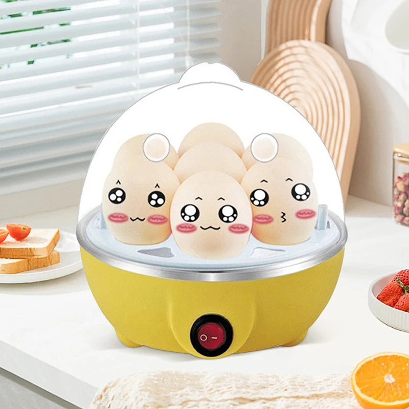 Prime Deal Zone automatic egg cooker with 7-egg capacity, steaming and boiling functions, compact kitchen appliance for breakfast prep