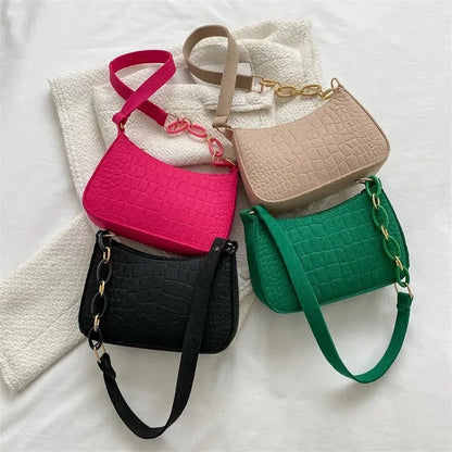 Women's elegant embossed felt handbag with chain strap, multifunctional and portable, from Prime Deal Zone.