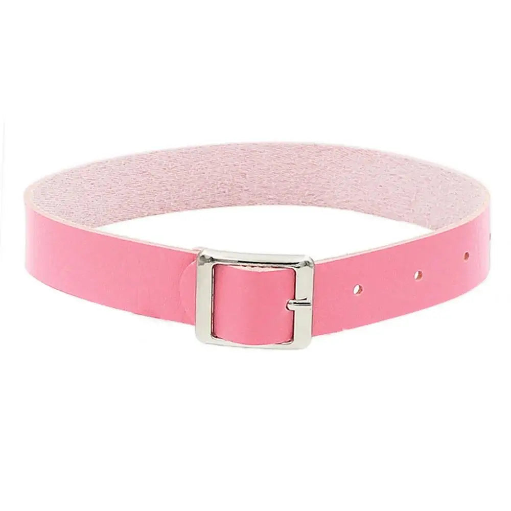 black PU leather punk choker collar necklace, rivet detail - view 9