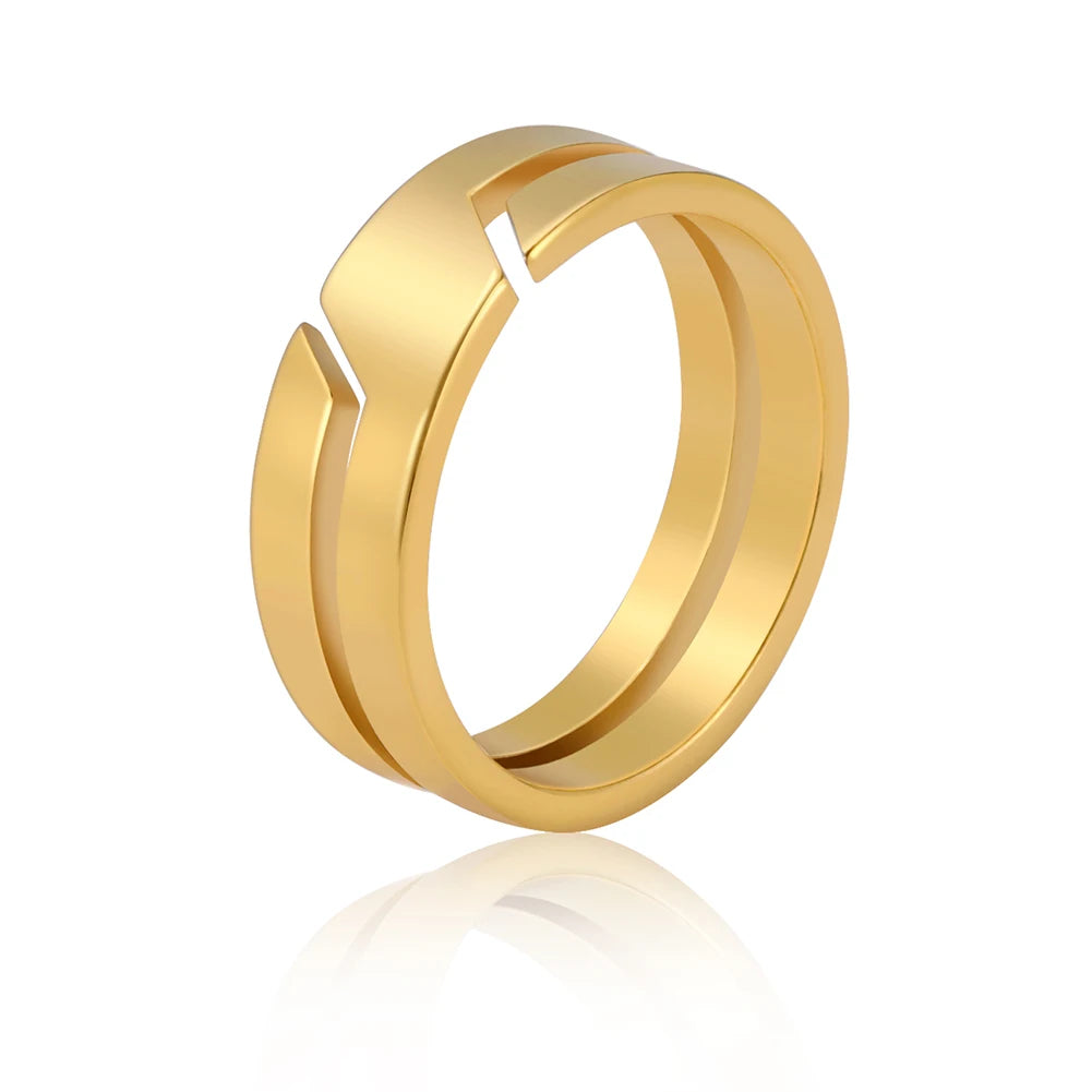 Stainless Steel Minimalist Band Ring — Sizes 7–11, 4 Colours