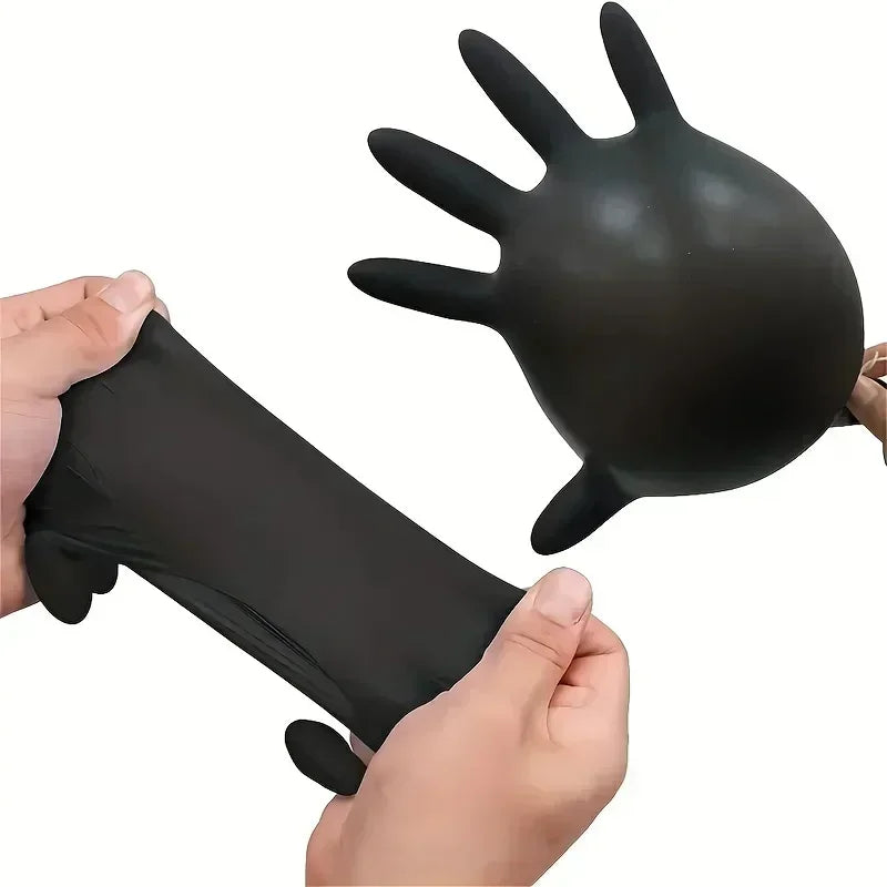 Set of black nitrile gloves from Prime Deal Zone, household cleaning, dishwashing, or hair dyeing, latex-free, 30/50/100 pcs.