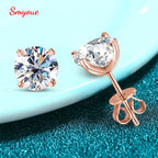 925 sterling silver moissanite stud earrings, multi-tone - view 1