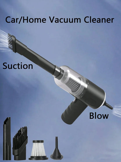 Prime Deal Zone 3-in-1 car and household vacuum cleaner with integrated suction and blowing, USB rechargeable, compact design.