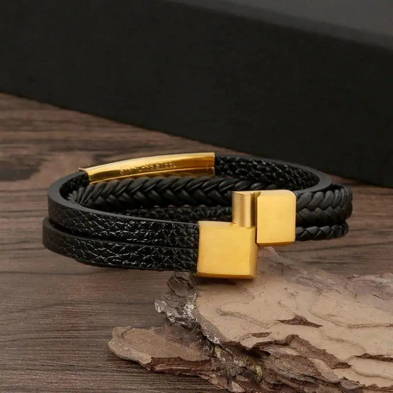 men's multi-layer woven leather bracelet - view 13