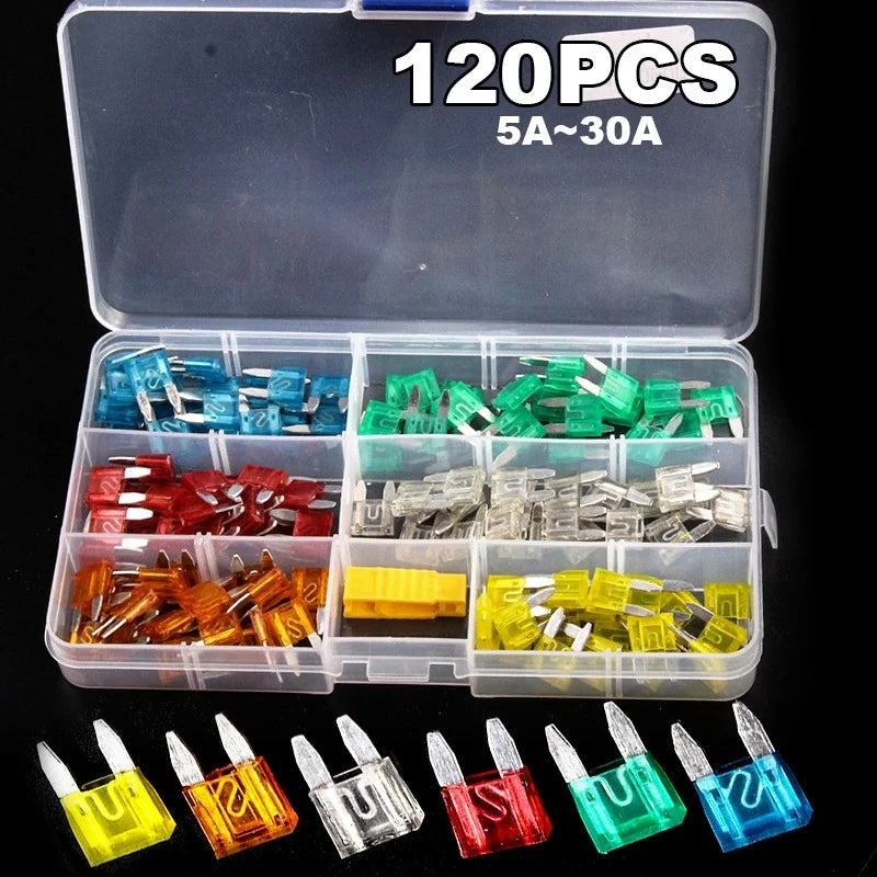 Prime Deal Zone fuse boxes with 60 or 120 pieces, featuring various specifications and packaging options, including bags.