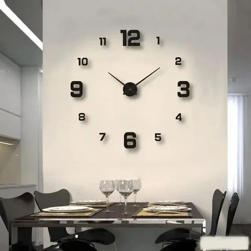 Creative frameless DIY wall clock decal by Prime Deal Zone, silent clock for living room or office wall decoration.