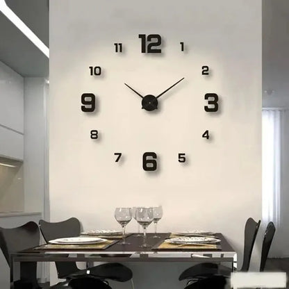 Creative frameless DIY wall clock decal by Prime Deal Zone, silent clock for living room or office wall decoration.