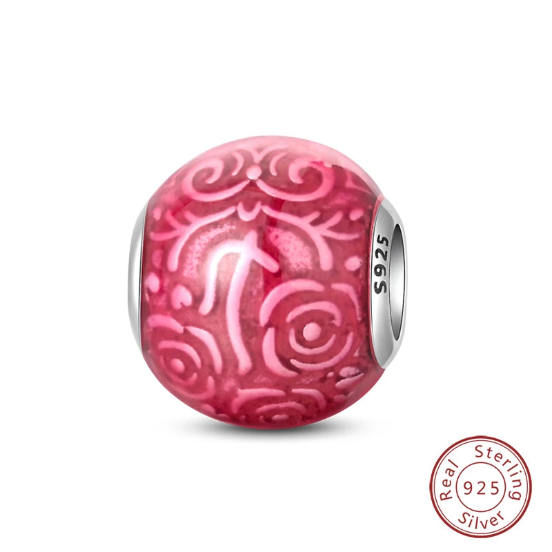 925 Sterling Silver Red Wine & Chili Charm Beads