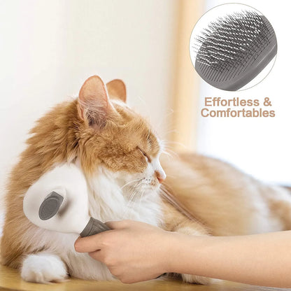 Prime Deal Zone self-cleaning pet dog and cat brush with grooming comb, ideal for removing loose pet hair and dematting.